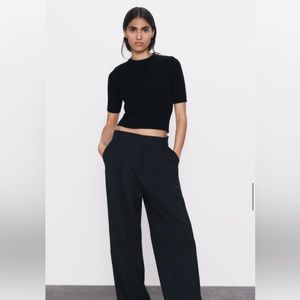 Ribbed Quarter Sleeve Sweater